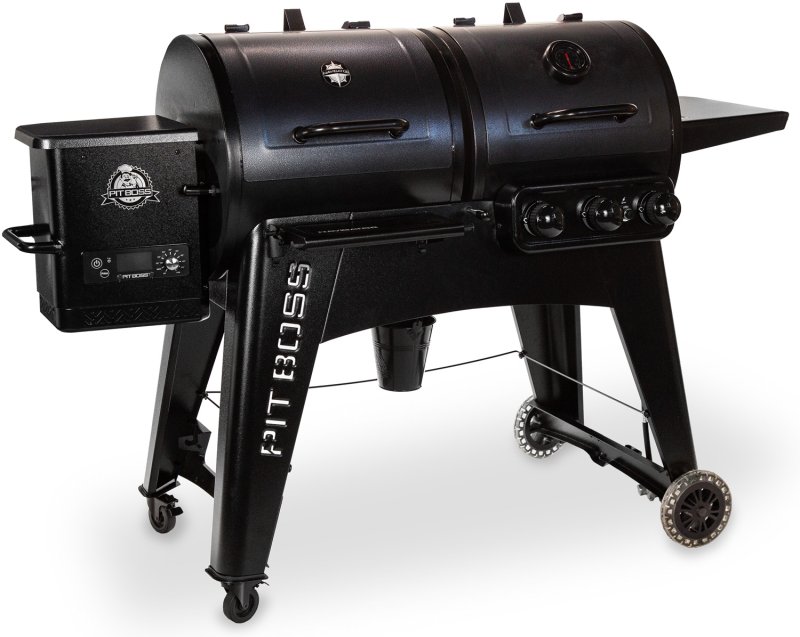 Pit Boss Pelletgrill Navigator 1230 - Kombinationsgrill mit Gasgrill - inkl. Wifi Control Board und Abdeckhaube