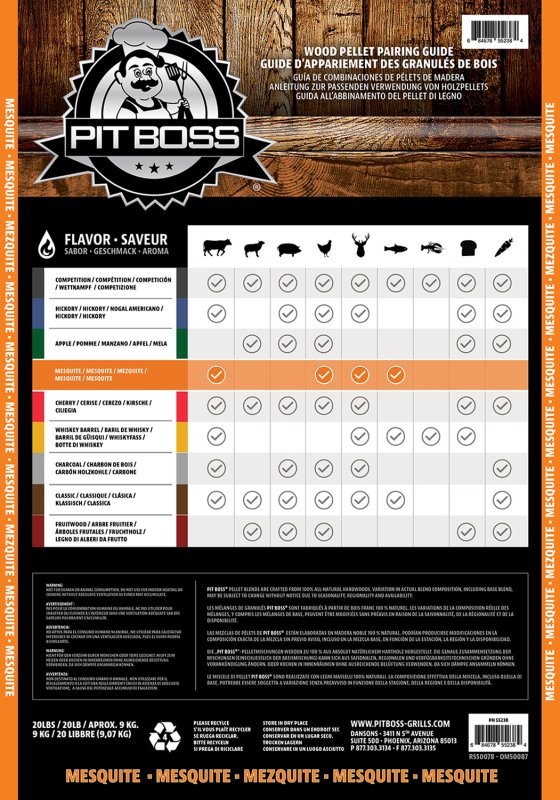 Pit Boss Hartholz Pellets - Mesquite Blend - 9 kg