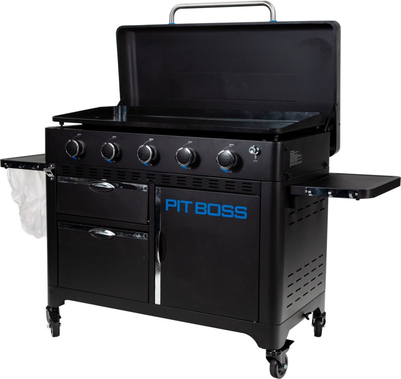 Pit Boss Plancha Grill Ultimate Plancha 5-Brenner Grillstation - inkl. 5-teilig Grillbesteck Set + Abdeckhaube