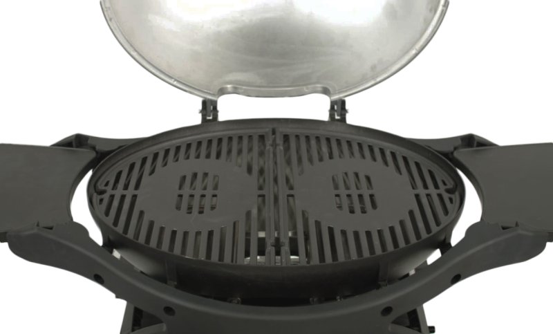 Pit Boss Gasgrill Sportsman 2 / Campinggrill - inkl. Unterwagen, Grillplatte, Warmhalterost, Pfannenuntersetzer und Abdeckhaube
