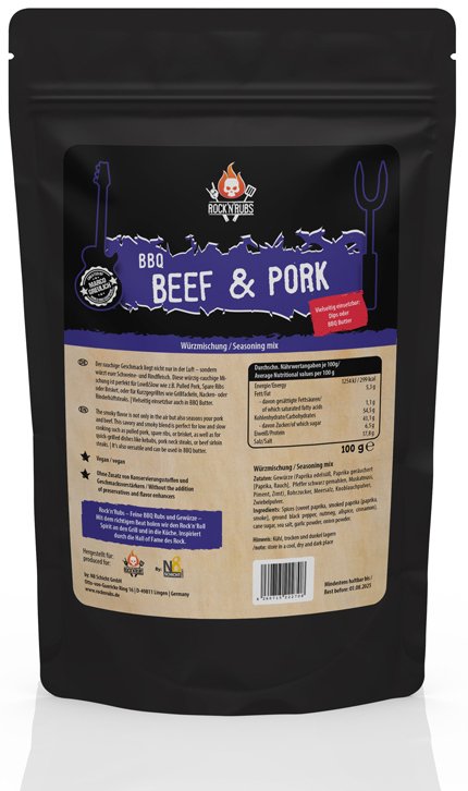 Rock'n Rubs - BBQ Beef & Pork - BBQ Rub 100 g Beutel