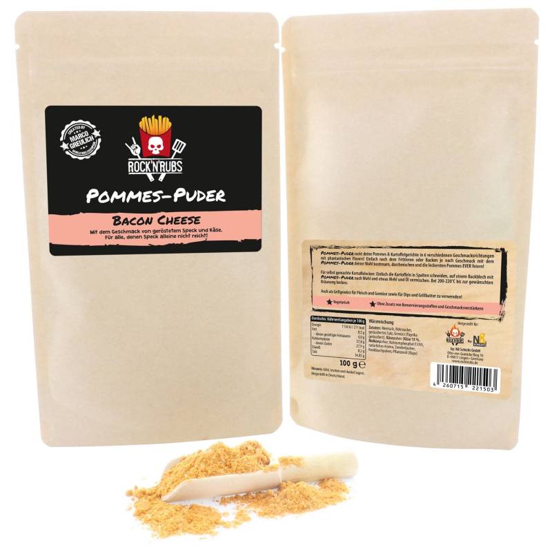 Rock'n Rubs - Pommes Puder - Bacon Cheese - 100g Beutel