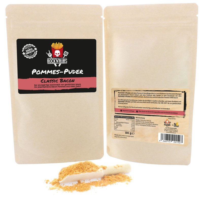 Rock'n Rubs - Pommes Puder - Classic Bacon - 100g Beutel