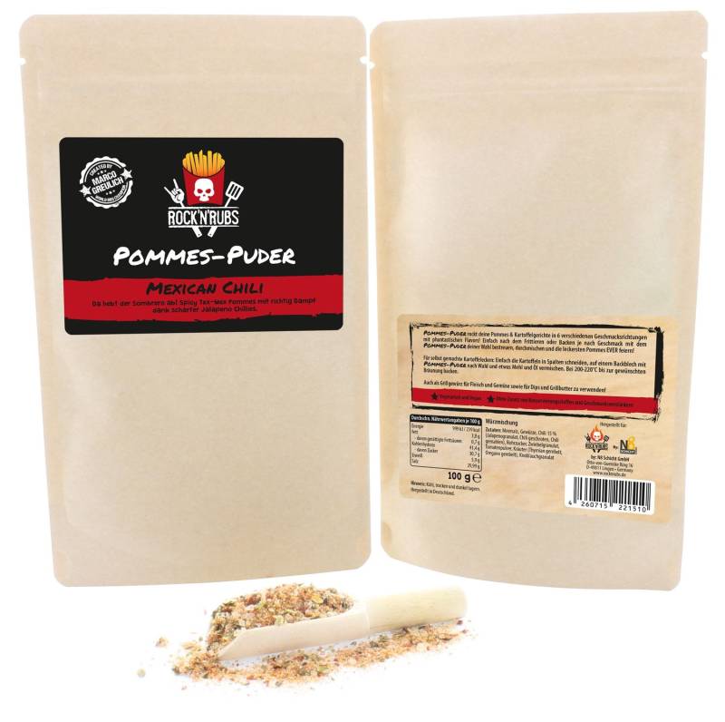 Rock'n Rubs - Pommes Puder - Mexican Chili - 100g Beutel