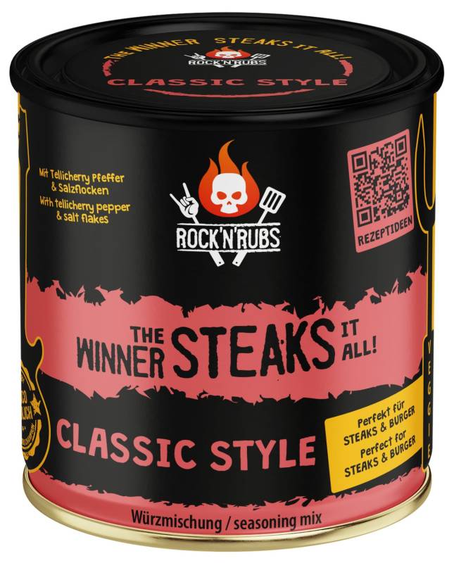 Rock'n Rubs - The Winner steaks it all - Classic Style - BBQ Rub 140 g Dose