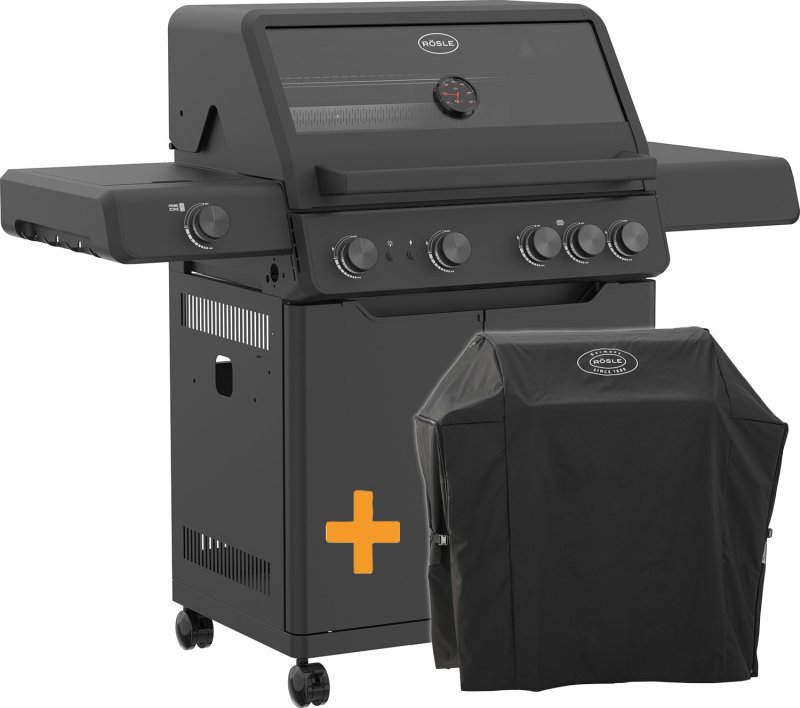 Rösle Gasgrill Allflame Hero 4 inkl. Abdeckhaube