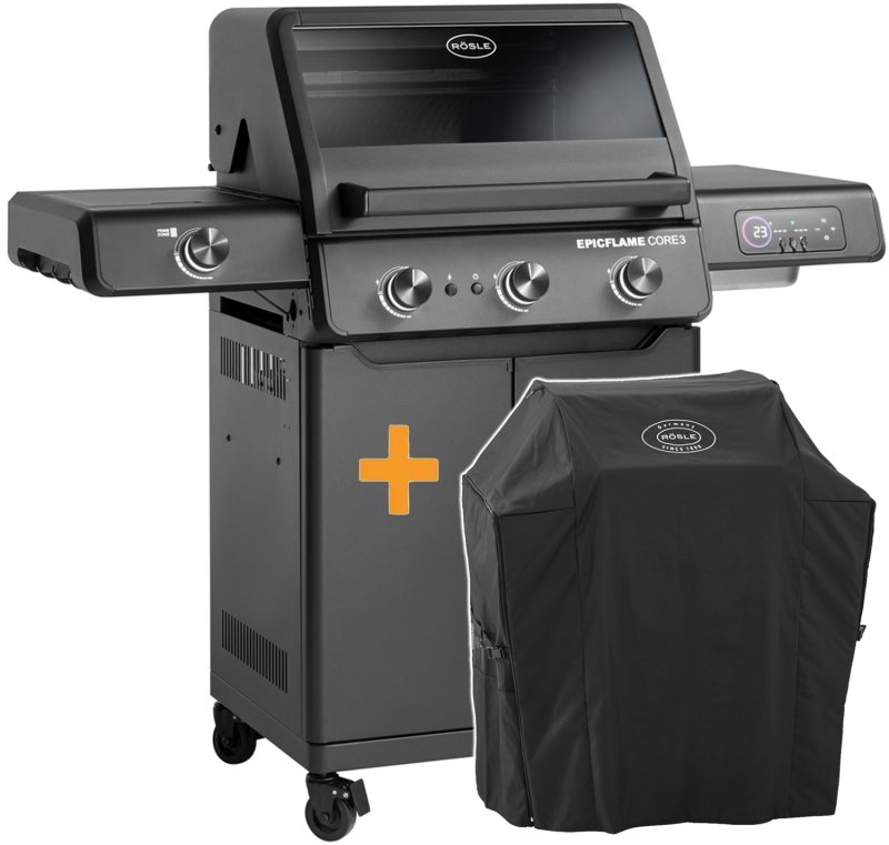 Rösle Gasgrill EPICFLAME Core 3 inkl. Abdeckhaube