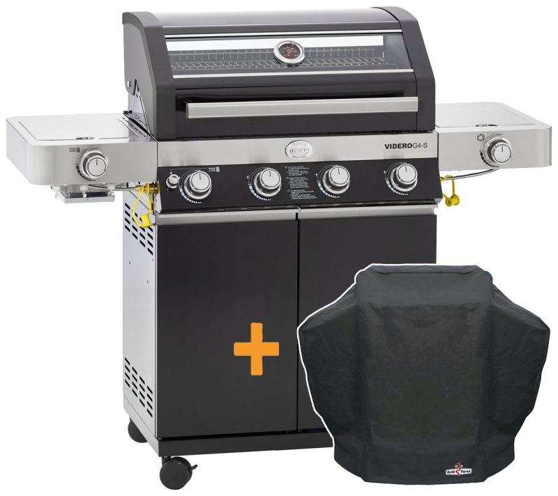 Rösle Gasgrill Videro G4-S VARIO+ schwarz - Modell 2025 inkl. Abdeckhaube