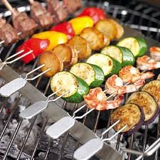 Rösle Spießhalter mit 6 Edelstahl Grillspießen