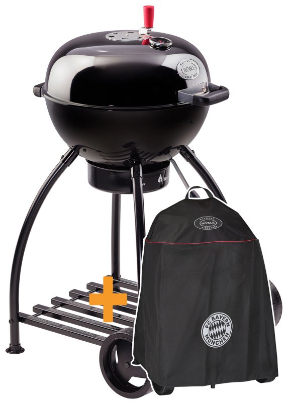 Rösle Holzkohlegrill Kugelgrill No.1 F50 Sport - FC Bayern Edition - inkl. FC Bayern Abdeckhaube