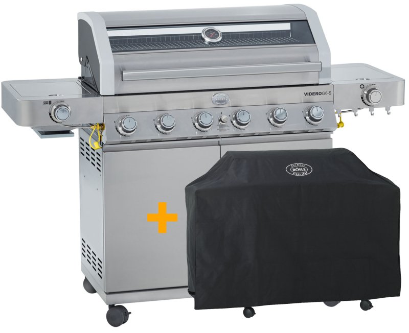 Rösle Edelstahl Gasgrill Videro G6-S VARIO+ - Limited Edition Modell 2024 inkl. Abdeckhaube