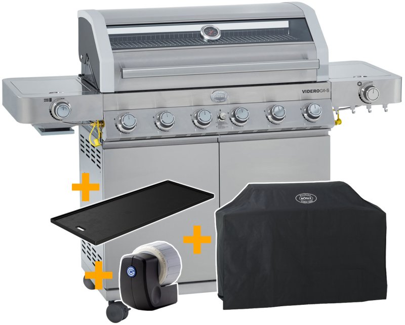 Rösle Gasgrill Videro G6-S VARIO+ - Limited Edition Modell 2024 - SMART Deal inkl. Grillfürst Grill Control + Abdeckhaube und Grillplatte