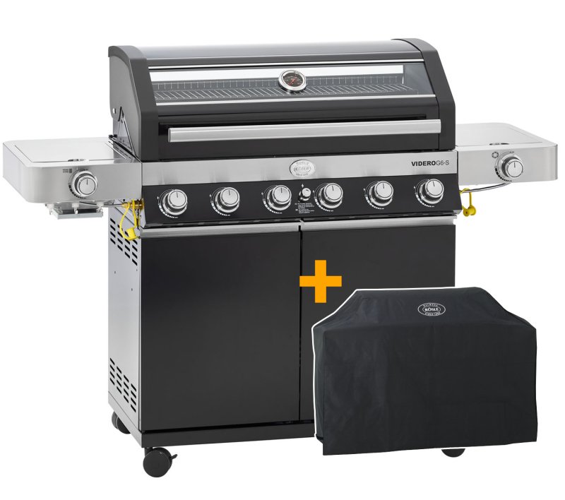 Rösle Gasgrill Videro G6-S VARIO+ schwarz - Modell 2024 - inkl. Abdeckhaube