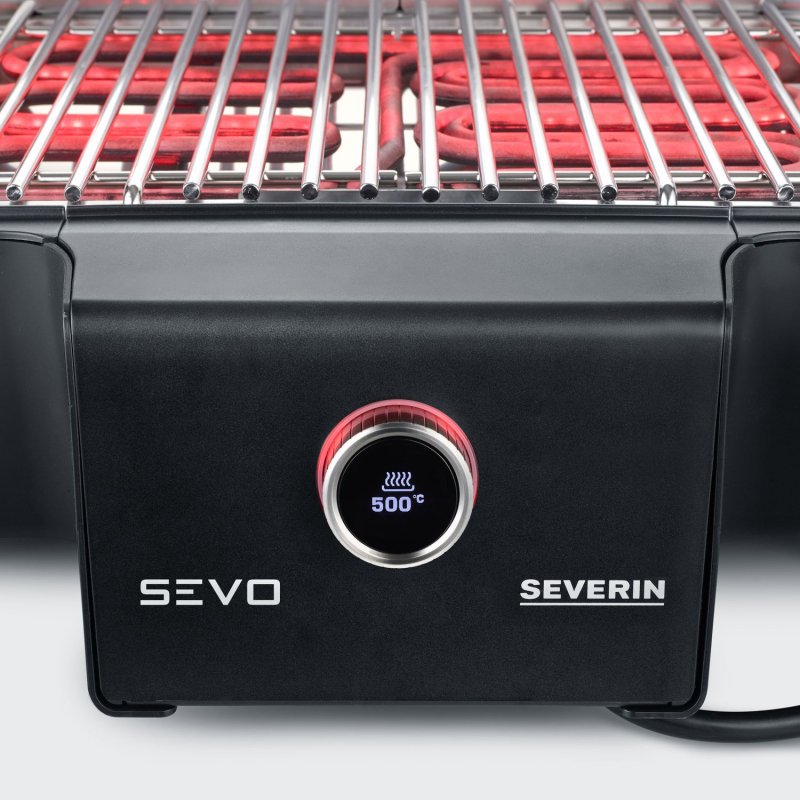 Severin Elektrogrill SEVO GTS - Boost Zone 500°C - mit Deckel und Grillwagen - 3.000 W - Ausstellungsstück