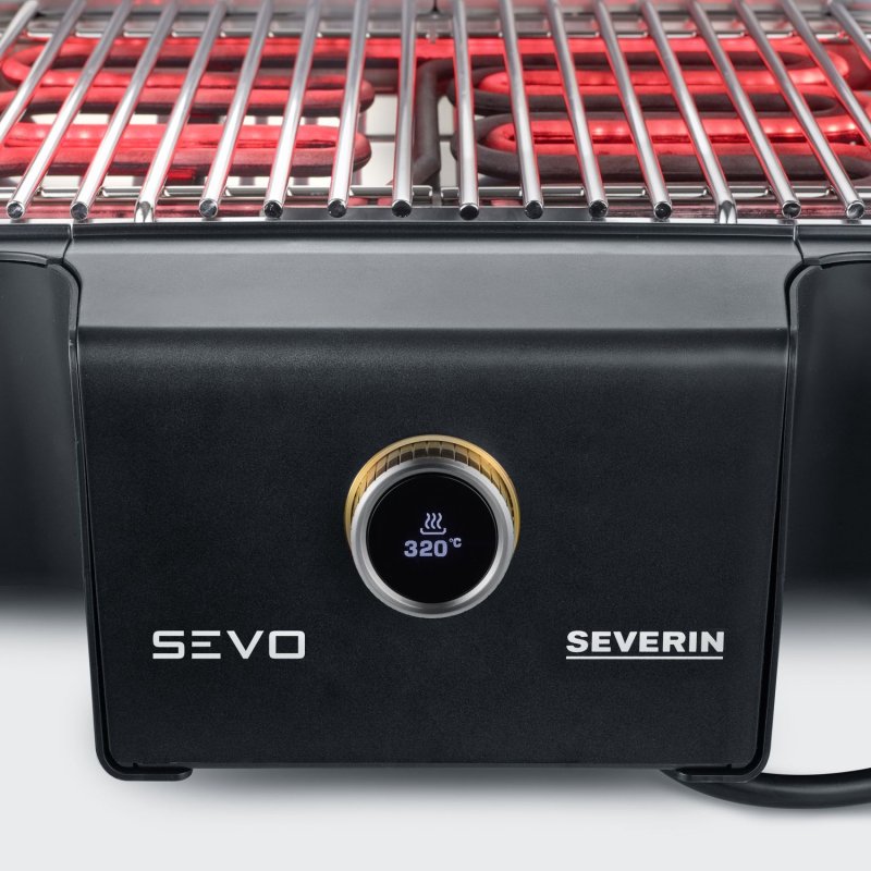 Severin Elektrogrill SEVO GTS - Boost Zone 500°C - mit Deckel und Grillwagen - 3.000 W - Ausstellungsstück