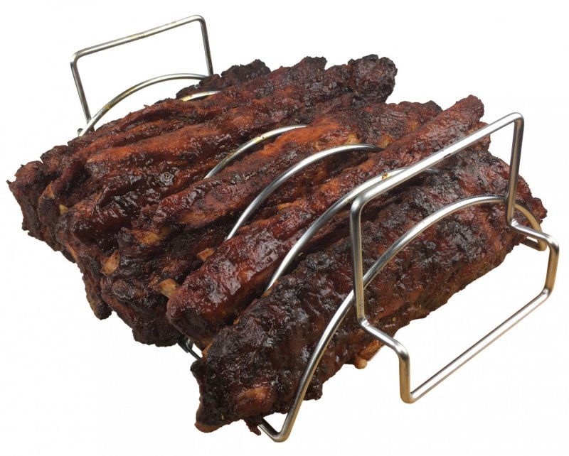 Grillfürst 2in1 Rippchenhalter und Bratenkorb Edelstahl