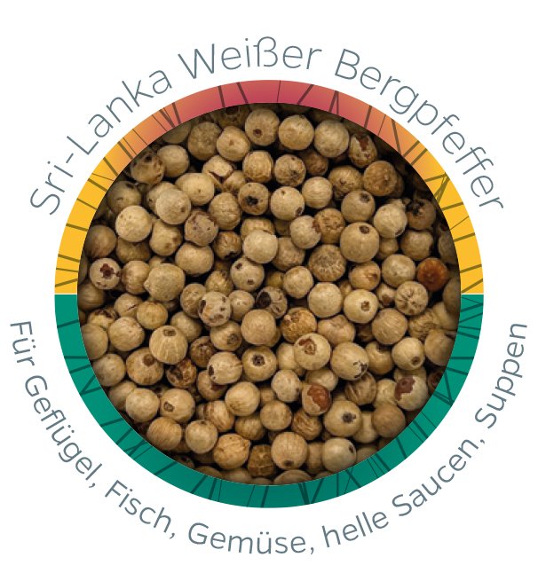 Grillfürst Sri-Lanka Weißer Bergpfeffer - Keramikdose 75g - Inkl. Grillfürst Gewürzmühle