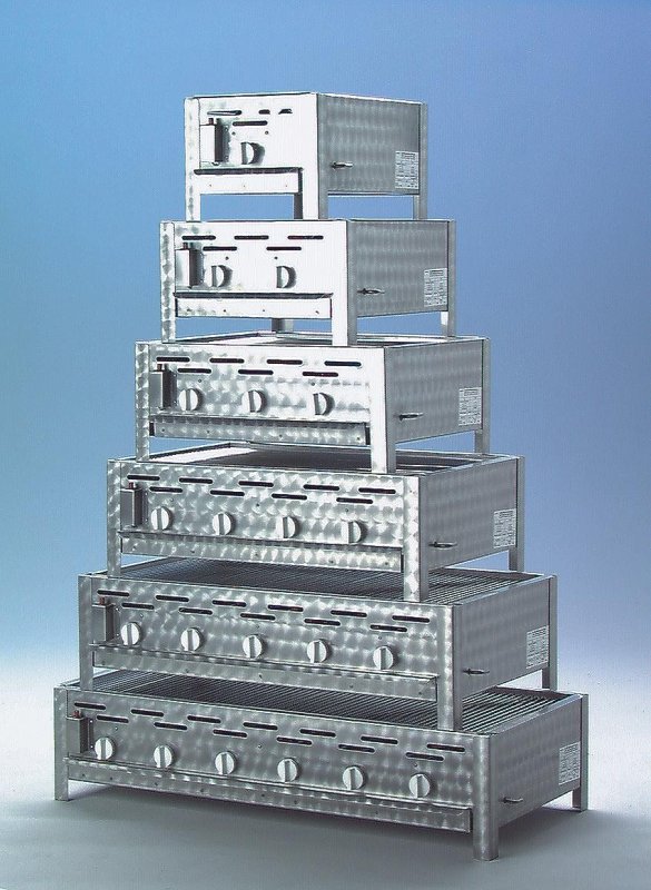 TGO 4-Brenner Gastrobräter / Gasbräter mit verchromten Rost