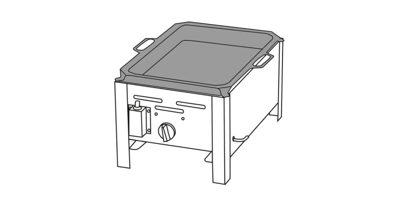 TGO 1-Brenner Gastrobräter / Gasbräter mit Stahlpfanne