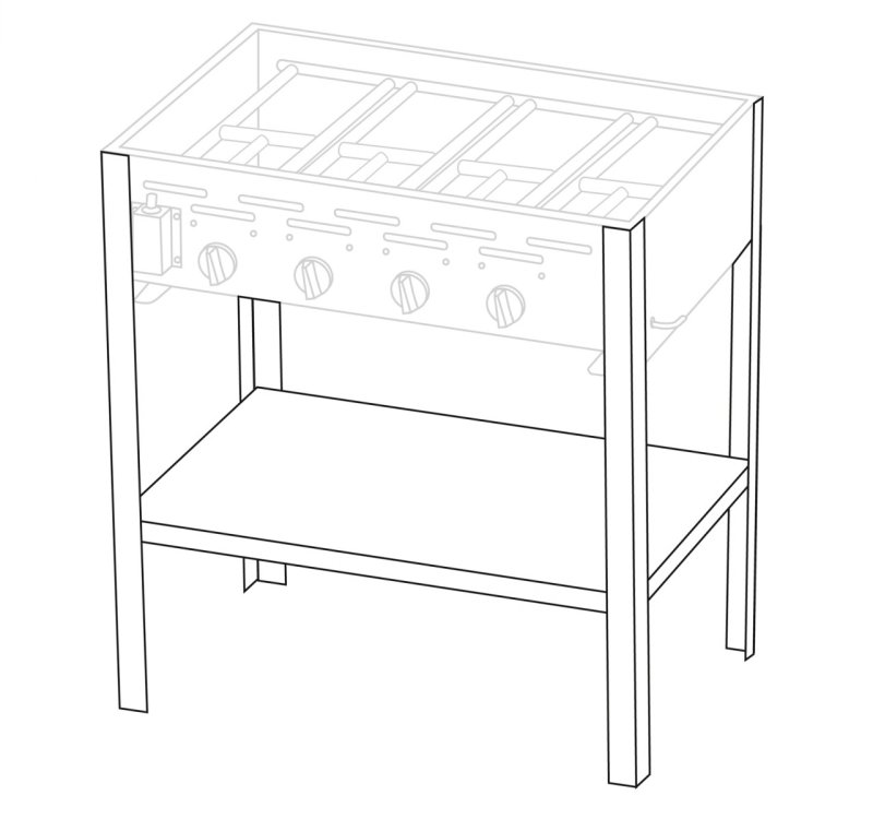Untergestell für 4 Brenner Gastrobräter TGO