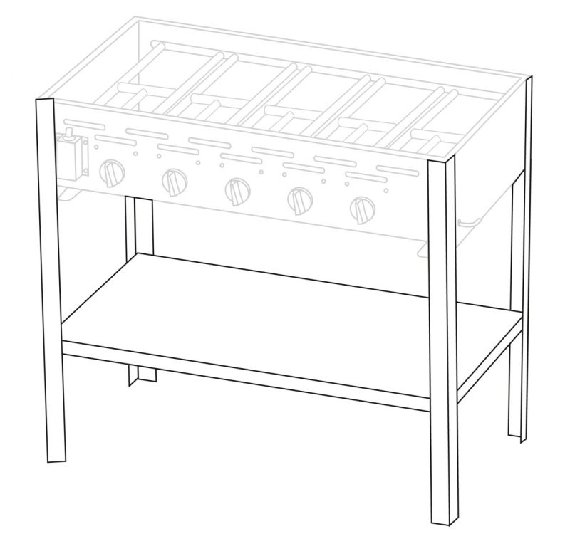 Untergestell für 5 Brenner Gastrobräter TGO