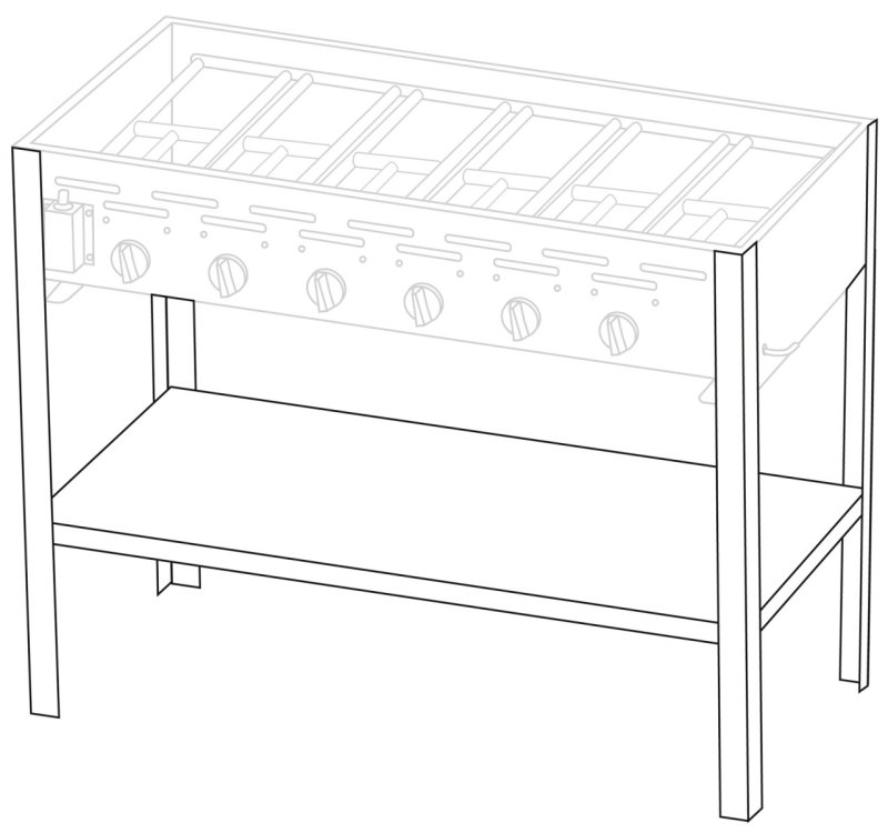 Untergestell für 6 Brenner Gastrobräter TGO