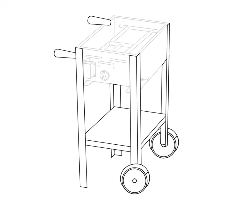 Untergestell fahrbar für 1 Brenner Gastrobräter TGO