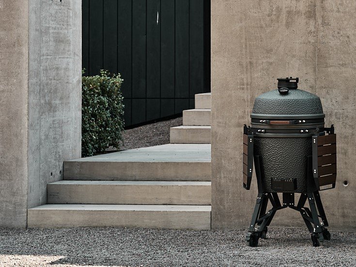 The Bastard Keramikgrill VX Large - Complete - schwarz matt - inkl. One Minute Lighter, Halbmond Gussrost & Grillhandschuhe