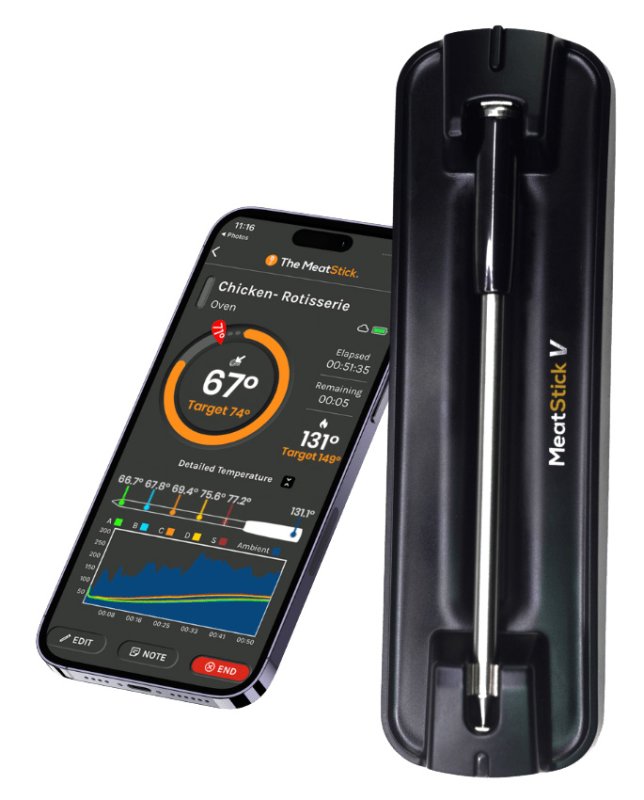The MeatStick V Dual Set - 2 WLAN / Bluetooth Grillthermometer mit Ladegerät