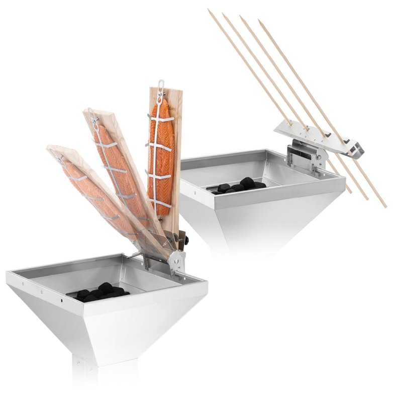 Thüros Fisch Grill Set mit Flammlachs- und Steckerlfischhalter