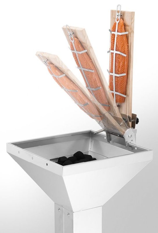 Thüros Fisch Grill Set mit Flammlachs- und Steckerlfischhalter