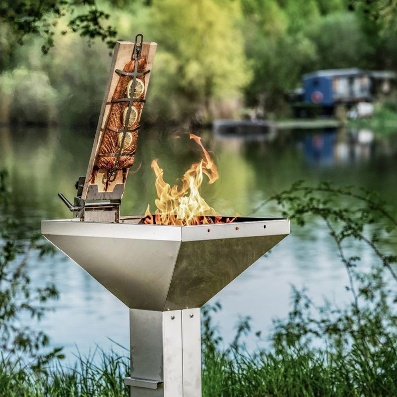 Thüros Fisch Grill Set mit Flammlachs- und Steckerlfischhalter