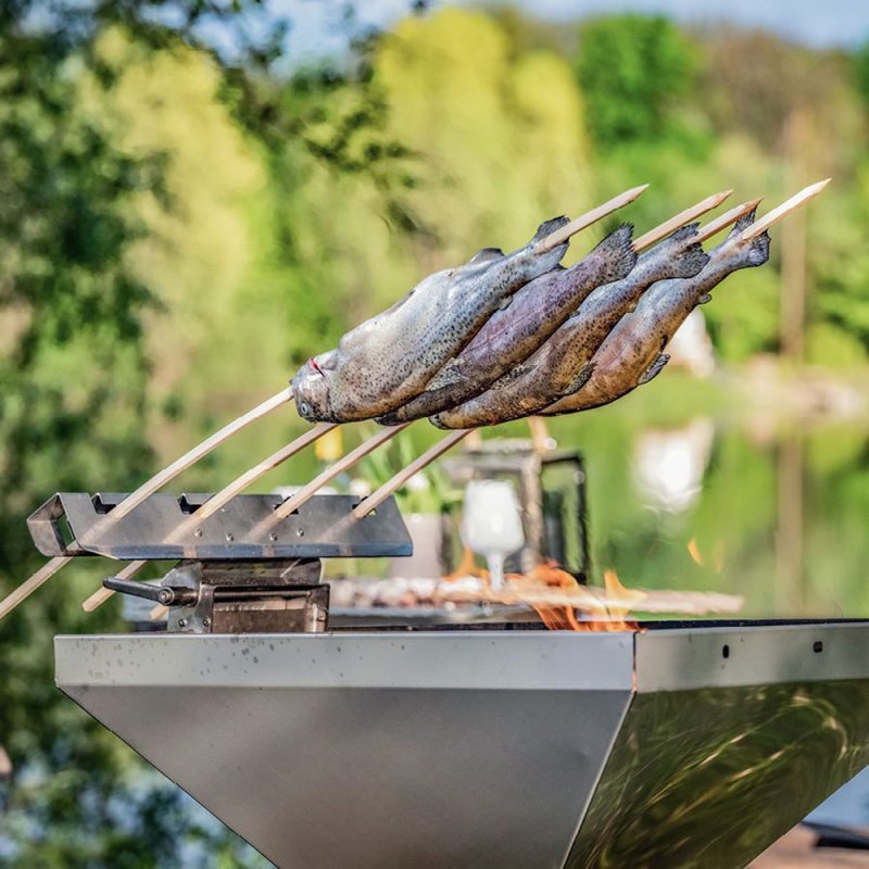 Thüros Fisch Grill Set mit Flammlachs- und Steckerlfischhalter
