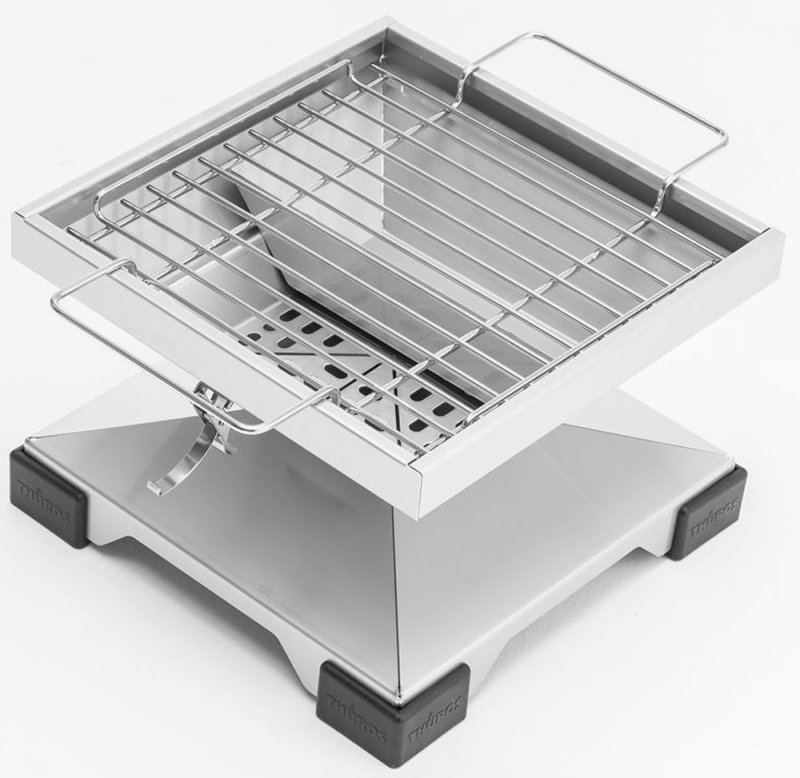 Thüros T1 ToGo Holzkohle Tischgrill Edelstahl mit BBQ Haube 30x30 cm