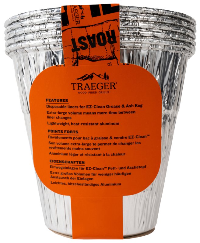 Traeger Aluminiumeinsatz für EZ-Clean Asche- und Fettauffangbehälter - 5er Pack