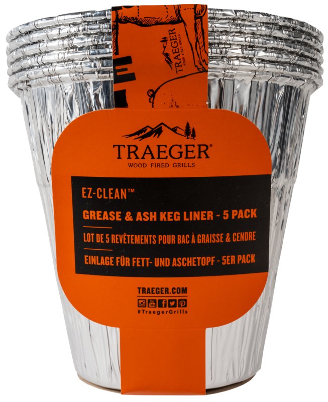 Traeger Aluminiumeinsatz für EZ-Clean Asche- und Fettauffangbehälter - 5er Pack