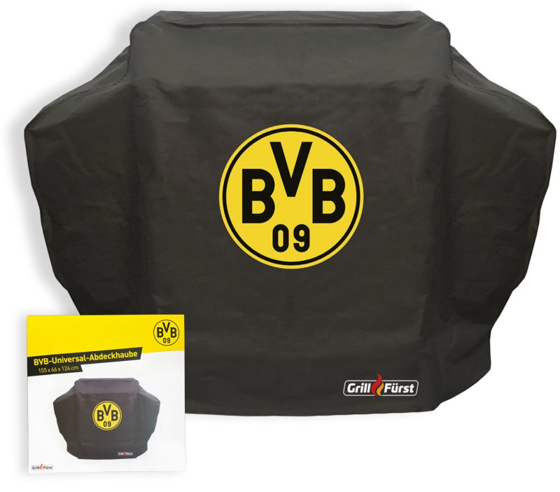 Grillfürst Abdeckhaube 155 x 66 x 124 cm - Borussia Dortmund Edition für Napoleon LE3, LEX485, Rogue 525, Rogue 525 SE/ Crown 490 / Baron 490, 440 / Signet 390, 340, 320 / Genesis II 3-Brenner