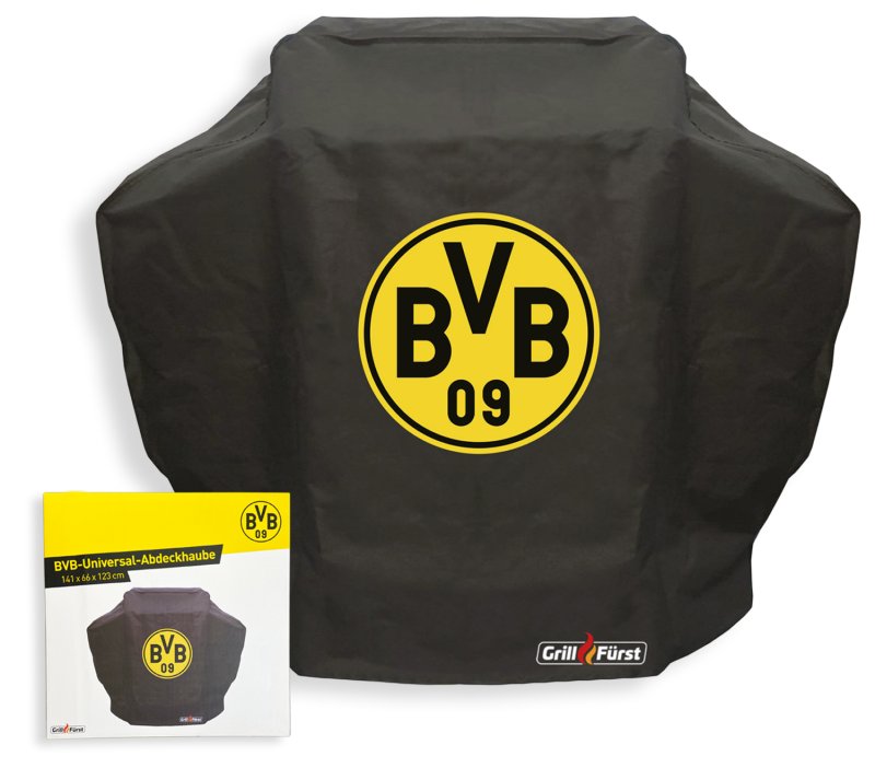 Grillfürst Abdeckhaube / Schutzhülle 141 x 66 x 123 cm - Borussia Dortmund Edition für Broil King Monarch / Rösle Videro G4 / Landmann Triton 4, Triton 3 / Napoleon Rogue 425 und SE, Rogue 365, Triumph 495 /Outdoorchef Dualchef 300er