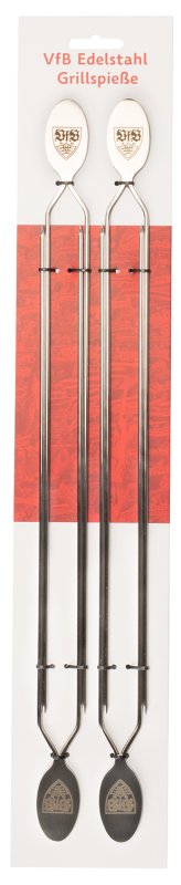 Grillfürst Edelstahl Grillspieße 35 cm 4er Set - VfB Stuttgart Edition