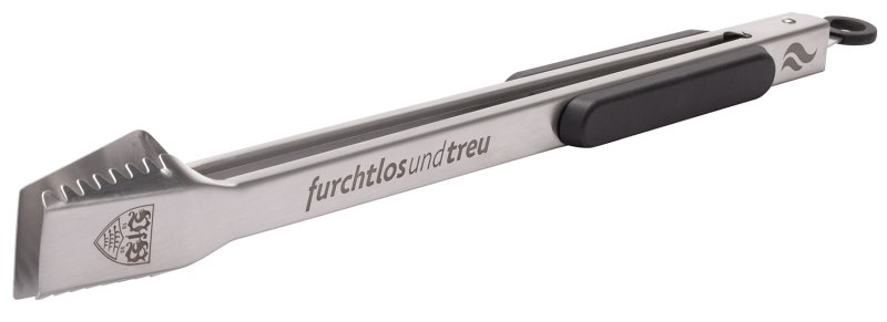 Grillfürst Premium Grillzange mit Spatelkopf 50 cm - Edelstahl - VfB Stuttgart Edition
