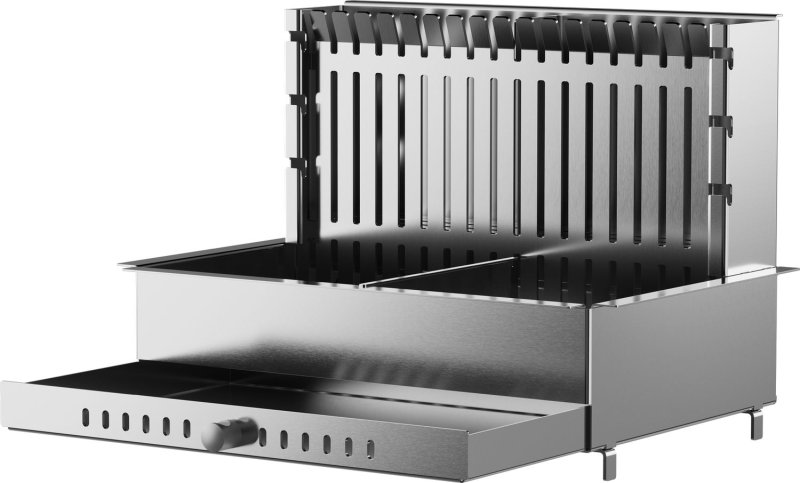 WMF Outdoor Küche Grillmodul - mit Holzkohlegrill inkl. Drehspießset mit Motor, Schaschlikspießen und Edelstahlrost