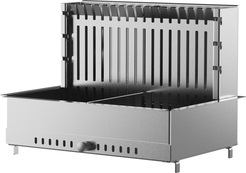 WMF Outdoor Küche Grillmodul - mit Holzkohlegrill inkl. Drehspießset mit Motor, Schaschlikspießen und Edelstahlrost