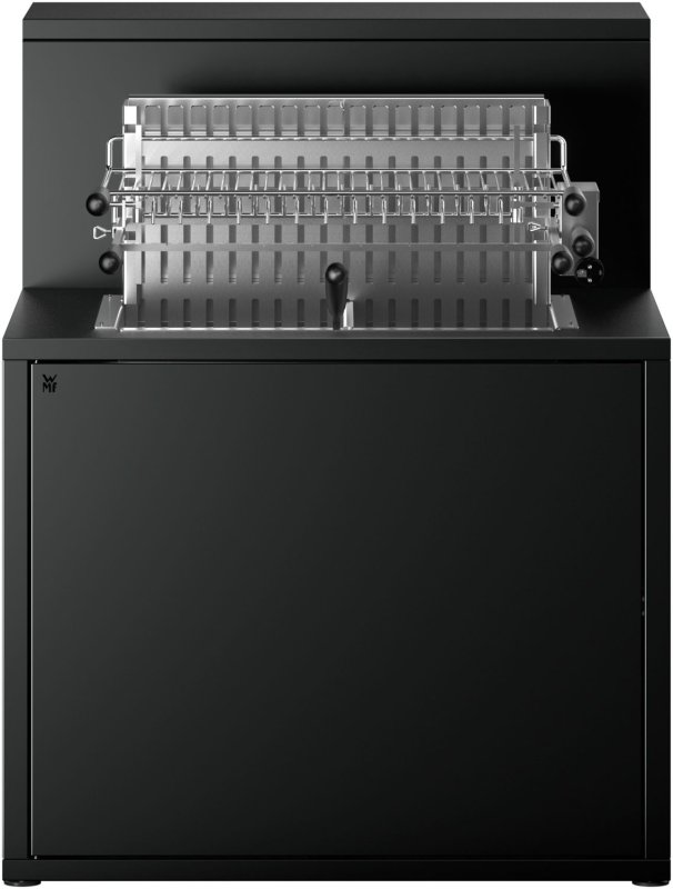 WMF Outdoor Küche Grillmodul - mit Holzkohlegrill inkl. Drehspießset mit Motor, Schaschlikspießen und Edelstahlrost