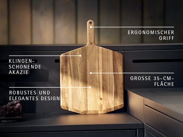WMF Pizzaiolo Pro Pizza Servier- und Schneidebrett aus Akazienholz