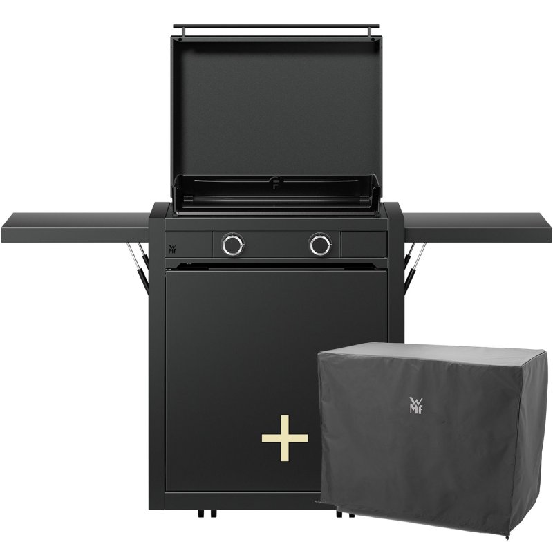 WMF Plancha Grill Gas - Edition One, 60 cm - inkl. Planchawagen, Planchadeckel und Abdeckhaube