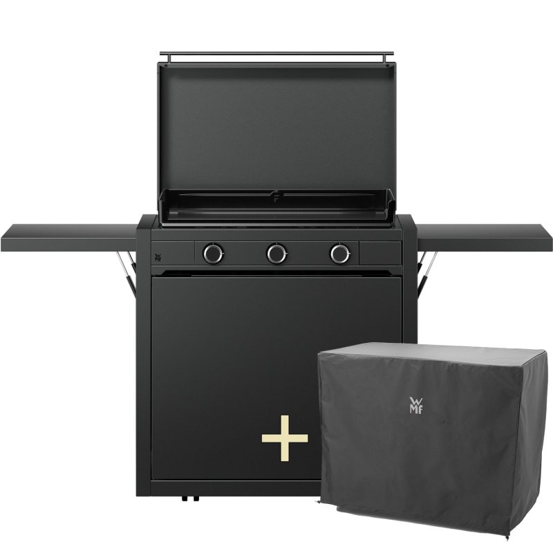 WMF Plancha Grill Gas - Edition One, 75 cm - inkl. Planchawagen, Planchadeckel und Abdeckhaube