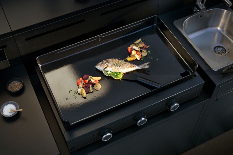 WMF Plancha Grill Gas - Edition One, 75 cm - inkl. Planchadeckel und Abdeckhaube