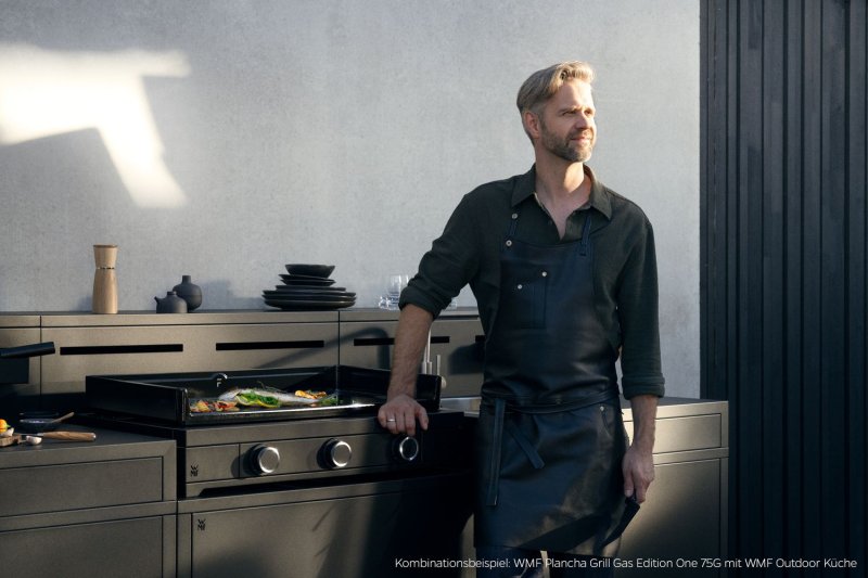 WMF Plancha Grill Gas - Edition One, 75 cm - inkl. Planchadeckel und Abdeckhaube