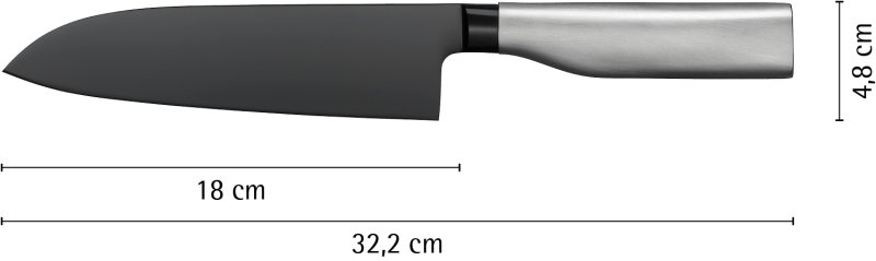 WMF Ultimate Black Santokumesser, 18 cm Klinge