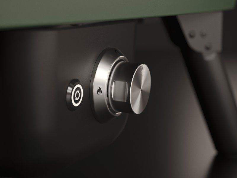 Witt Pizzaofen Gas Etna Piccolo Rotante matt grün - inkl. Pizzaschieber, Pizzaschneider & Infrarot Thermometer